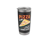 La pizza es mi lenguaje de amor: una porción de pizza Lover Food Love Vaso térmico de acero inoxidable de doble pared