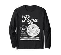 La Pizza La Mejor Pizza de la Ciudad (Declaración y gráfico Retro) Manga Larga