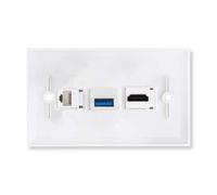 La placa de pared Ethernet CAT6 de 3 puertos USB 3.0 no está soldada para la conexión del dispositivo, adaptador de placa frontal rápido