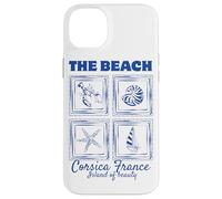 La playa Córcega Francia Conchas y Playa Gráfico Carcasa para iPhone 14 Plus