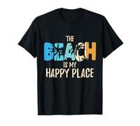 La playa es mi lugar feliz Crucero Vacaciones familiares de verano Camiseta