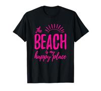 La playa es mi lugar feliz Crucero Vacaciones familiares de verano Camiseta