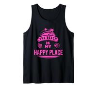 La playa es mi lugar feliz Crucero Vacaciones familiares de verano Camiseta sin Mangas