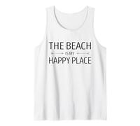 La playa es mi lugar feliz Crucero Vacaciones familiares de verano Camiseta sin Mangas