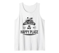 La playa es mi lugar feliz Crucero Vacaciones familiares de verano Camiseta sin Mangas