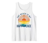 La playa es mi lugar feliz Crucero Vacaciones familiares de verano Camiseta sin Mangas