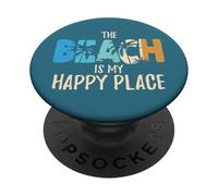 La playa es mi lugar feliz Crucero Vacaciones familiares de verano PopSockets PopGrip Adhesivo