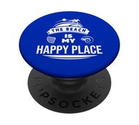 La playa es mi lugar feliz Crucero Vacaciones familiares de verano PopSockets PopGrip Adhesivo