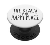 La playa es mi lugar feliz Crucero Vacaciones familiares de verano PopSockets PopGrip Adhesivo