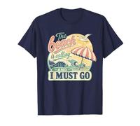 La Playa Llama a Las Olas del océano Vintage Summer Vacation Camiseta