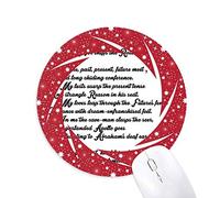 La poesía cita Tiger oler la rosa Wheel mouse pad de goma roja redonda