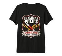 La policía gramatical corrigiendo Sus Errores English Camiseta Premium