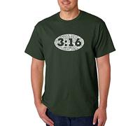 LA POP ART John 3:16 - Camiseta de manga corta para hombre, diseño con texto en inglés "Created using the verse John 3:16" - Verde - 4X-Large