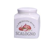 La porcelana blanca - Tarro contenedor escalogno - Conserva, botes y contenedores - Tarros de cocina - Porcelana - 1800 CC; 12 x 12 x 16 cm