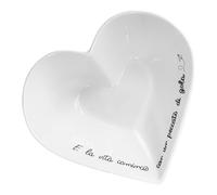 LA PORCELLANA BIANCA - Il Onesti - Cuenco de porcelana con forma de corazón, 13 cm de diámetro