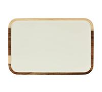 LA PORCELLANA BIANCA PB LA Porcelana Bandeja Rectangular 30,5 x 20,3 x 1,9 cm Libeccio, Madera, Color Blanco