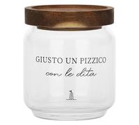 La Porcellana Bianca - Tarro de sal de cristal borosilicato, capacidad 400 ml, colección I Garbati