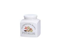LA PORCELLANA BIANCA - Tarro Deco Pistachos en Caja de Regalo - Conserva, Tarros y Contenedores - Tarros de Cocina - Porcelana - 500 CC; 9,5x9,5xh11,5 cm