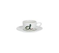 La Porcellana Bianca - Taza de café con platillo letra 'D' en caja de regalo - Solotua - Decoración del hogar, té, café y desayuno - Porcelana - 90 cc