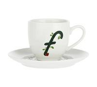 La Porcellana Bianca - Taza de café con platillo letra 'F' en caja de regalo - Solotua - Decoración del hogar, té, café y desayuno - Porcelana - 90 cc