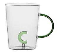 LA PORCELLANA BIANCA - Taza Letra 'C' de cristal borosilicato, capacidad 400 cc, colección Alalettera