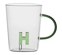 LA PORCELLANA BIANCA - Taza Letra 'L' de cristal borosilicato, capacidad 400 cc, colección Alalettera