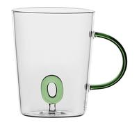LA PORCELLANA BIANCA - Taza Letra 'O' de cristal borosilicato, capacidad 400 cc, colección Alalettera