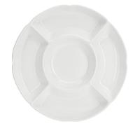 la Porcellana Convivio Redondo Plato para Servir (5 Piezas 116,8 cm) en Caja de Regalo, Color Blanco