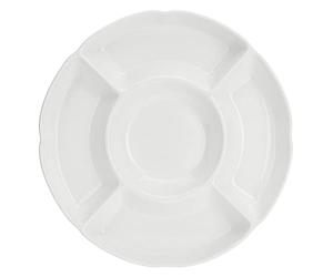 la Porcellana Convivio Redondo Plato para Servir (5 Piezas 116,8 cm) en Caja de Regalo, Color Blanco