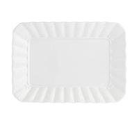 La Porcellana Ducale - Bandeja Rectangular para repostería (27 x 19 cm), Color Blanco