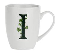 la Porcellana Taza de Letra I, Color Blanco