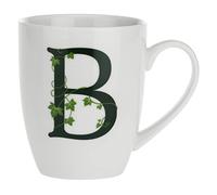 la Porcellana - Taza, diseño de Letra B, Color Blanco