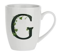 la Porcellana Taza Letra G, Color Blanco
