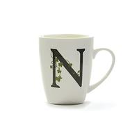 la Porcellana Taza Letra N, Color Blanco