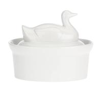 la Porcellana "terrina Cacerola Tapa de Pato Caja de Regalo, Blanco, 16 x 11 cm