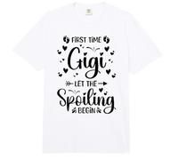La Primera Vez Que Gigi Deja Que comience el estropeo - Baby Reveal Comfort Colors Adult Heavyweight T-Shirt