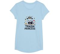 La Princesa de la Basura: Quirky Opossum Queen of Scraps Camiseta, Niñas, Azul Bebé, Pequeña
