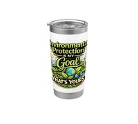 La protección del medio ambiente es mi objetivo: conciencia ecológica Vaso térmico de acero inoxidable de doble pared