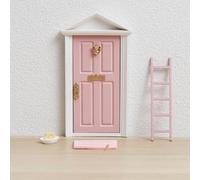 LA PUERTA MÁGICA Puerta Ratoncito Pérez de Madera Rosa Escalera, Felpudo, Llave, Queso y Certificado - Regalo Infantil para la Caída de Dientes