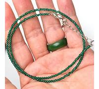 La Pulsera De Mini Collares De Sección Redonda De Piedra Natural De 2 Mm Es Adecuada Para Regalos De Hombres Y Mujeres,verde,Pulsera 15-18CM