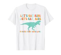 La puntuación de Let's Eat Kids Salva Vidas Camiseta gráfica económica, Hombre, Blanco, L