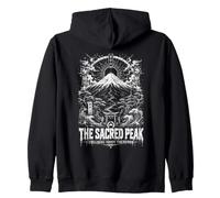 La quietud del Pico Sagrado sobre la tormenta Fuji Sudadera con Capucha