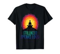 La quietud Habla un Fuerte diseño de meditación Espiritual Camiseta