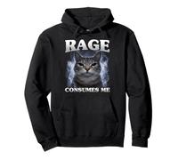 La Rabia me Consume Gato Gracioso sarcástico Humor Enojado Meme Ira Sudadera con Capucha