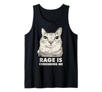 La rabia me está consumiendo gato enojado Meme Sarcasmo Divertido Camiseta sin Mangas