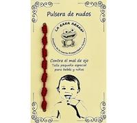 LA RANA ARANA® - Pulsera 7 nudos bebés niños roja - Hilo rojo protección energía negativa - Contra el mal de ojo - Amuleto para la buena suerte - Talla pequeña (SIn Rana)