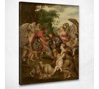 La reconciliación de Jacob y Esaú Peter Paul Rubens, ppr54 - Cuadro impreso sobre lienzo, 170 x 120 cm