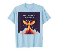 La recuperación es Posible Phoenix Rising Inspiración Camiseta, Hombre, Azul Bebé, XXL