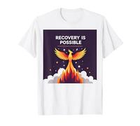 La recuperación es Posible Phoenix Rising Inspiración Camiseta, Hombre, Blanco, S