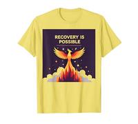 La recuperación es Posible Phoenix Rising Inspiración Camiseta, Hombre, Limón, XXL